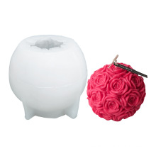 Cake Tool Home Decoration 3D Big Flower Rose Ball Soap Mould DIY Silicone Rose Candle Mold